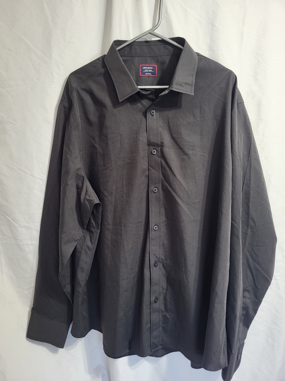 UNTUCKit Men's Charcoal Button-Down Dress Shirt, Size 3XL **see Notes